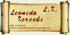 Leonida Kerečki vizit kartica